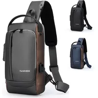 Wasserdichte Tasche Große Kapazität Männer USB Sport Lauf Schulter Umhängetaschen Messenger Brust Travel Pack Für Männliche Multifunktions