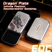 Dragon Plate EDC fidget toy Magnetic Infinite-Position Mechanical Card Pusher - Metal Fidget Spinner for Adult Stress Relief