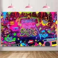 90's Party Decorations Back to 90's Banner 90's Backdrop Hip Hop Graffiti Background 1990s Party Decorations Backdrop for Photog