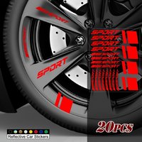 AliExpress NONE 20Pcs Sport Car Wheel Sticker, Waterproof Vinyl Decal for Car Rim, Motorcycle, DIY Decor, Multiple Colors