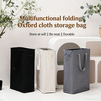 Portable Foldable Oxford Clothes Storage Basket, Large Capacity Laundry Hamper with Handles, Home Organizer for Dirty Linens