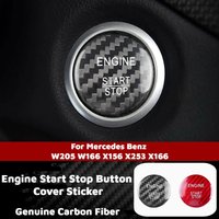Real Carbon Fiber Car Engine Start Stop Button Cover For Mercedes Benz W205 W166 X156 X253 X166 Auto Accessories Interior Trim