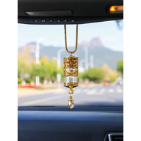 1-Pack Alloy Car Air Freshener Holder – Gold Hanging Perfume Bottle for Rearview Mirror, Luxury Interior Accessory