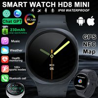 2026 New Watches 8 Mini GPS Track Smart Watch For Men Women Health Sports AMOLED Heart Rate Bluetooth Call Waterproof Smartwatch