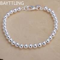 925 Sterling silver Bracelets fashion Jewelry charm women Chain lady wedding 6MM beads factory price Fine