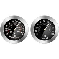 Car Temperature/Humidity Detector Meter Tester-Gauge Dial Type Mini Mechanical Metal Analog Thermometer / Hygrometer