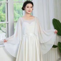 Chiffon Layers for Party Dress Women's Bride Wedding Capes for Bride Wedding Shawl Coat Wedding Bolero HSPJ02