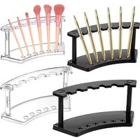 Vertical 6-slot pen holder, transparent plastic display stand, pencil holder, eyebrow pencil holder, makeup brush holder