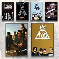 Punk Pop Rock Music F-Fall Out Boy Band Poster Sticky Wall Art Printing Waterproof Home Living Bed Room Aesthetic Decor