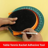 Handmade Table Tennis Racket Renovation Tool Set Rubber Cutting Trimming Knife Rolling Glue Stick Rotation Table