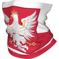 Custom Kingdom Of Poland Flag Bandana Neck Gaiter for Ski Hunting Women Men Wrap Scarf Balaclava Warmer
