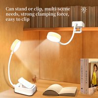USB Rechargeable Clip-On Book Lamp 3 Mode Eye Protection Portable Reading Light LED Bedside Night Lamp for Office Study Desk