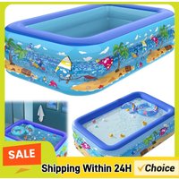 Inflatable Swimming Pool Large Family Pools 120cm Rectangle Framed Children Swimming Pool Summer Outdoor Pool Bathtub Toys