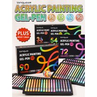 Languo 90/72/54/36 Colors Acrylic Painting Gel Pen Set Multi-Color Student Handbook Pen Drawing Marker Pens Stationery P650