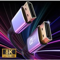 DisplayPort Cable 8K DP 1.4 Cable Male to Male 4K@144Hz Braided High Speed Display Port Cable Compatible with TV Monitor Laptops