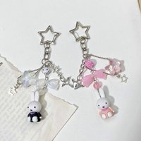 Miffy Keychains Bag Decorations Cartoon Anime Derivative Keychain Cute Rabbit Keyring Decoration Creative Keyrings Party Gifts