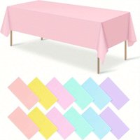 3/6/12Pcs mixed macaron disposable tablecloths 137×183cm, sweet decor for birthday, picnic and daily home parties.