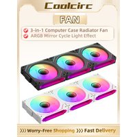 AliExpress Coolcirc COOLCIRC Free Wire-Splicing Chassis Fan Mirror Cycle ARGB CPU Cooler 120mm 4Pin PWM Low Noise Chassis Water Cooling Ventilador