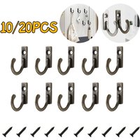 10-20 Sets Wall Mounted Hooks Hangers Small Hook Single Hook Zinc Alloy Hook with Screws for Hanging Key Hat Jewelry Towel