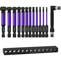 AliExpress LIQU 12PCS Magnetic Ball-End Hex Allen Bit Set 2-12mm 1/4'' Quick Change S2 Steel Anti-Rust for Drill DIY Furniture Bike