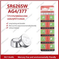 5PCS-10PCS 1.55V AG4 377 Button Batteries SR626SW SR626 Cell Coin Alkaline Battery 177 376 626A LR66 LR626 For Watch Toys Clock