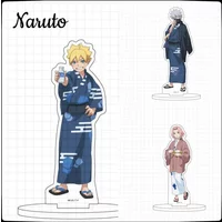 Japanese Naruto peripheral acrylic stand-up bathrobe series Naruto Boruto Sasuke Sakura model anime minifigure birthday gift