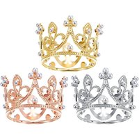 Crown Cake Topper Pearl Crown Cupcake Decorations for Flower Bouquets Bridal Shower Wedding Birthday Party Decorations Supplies