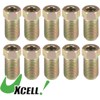 UXCELL 10pcs 3/8 Inch-24 Threads Brake Line Extension Nut Fittings for 3/16" Steel Brake Line Tubing for Car