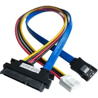 FDD 4Pin Female SATA 3.0 Male To 22Pin 7+15 Data Power Supply Integrated Cable For ITX Computer Mainboard SSD Optical Hard Drive