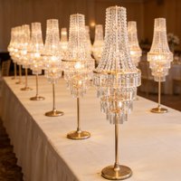 100-120cm 5pcs Candle Holder light lamp Chandelier Centerpieces Crystal Candelabra for Wedding Centerpiece