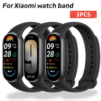 3PCS Official Silicone Strap for Xiaomi Mi Band 10/9 Sports Smart Bracelet Wristband Mi Band 8 Replacement Band Accessories Belt