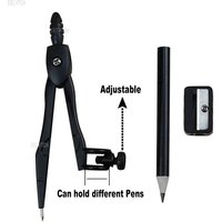 3Pcs Set Adjustable Metal Compasses With Pencil Sharpener Replace Pen For Office School Student Exam Drafting Art Design Drawing