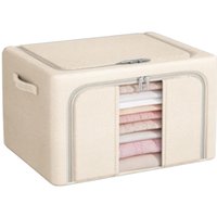 66L 100L Foldable Oxford Cloth Storage Box Steel Frame Clothing Storage Organizer Moisture-Proof Household Bedroom Storage Bag