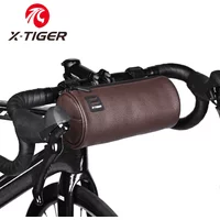 X-TIGER Bike Handlebar Bag Brown Bicycle Front Bag Shoulder Bag with Shoulder Strap Road Mountain Bike Cycling Travel Storage
