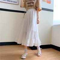 2025 Summer New Two-Tier Ruffle Cake Skirt Fairycore High Waist Women's Midi Skirt Matching Chic A-Line Skirt Boho Casual Skirt