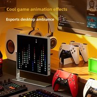DIY Word Wall Clock with Rhythm Light Creative Desktop Timepiece for Gaming Room Text Display Clock Unique Gift for Home Office