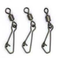 50PCS Stainless Steel Fishing Swivels Interlock Rolling Swivel with Hooked Snap Fish Hook Connector Fish Accessories