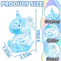Pink Glitter Filled Unicorn Squeeze Toy Cute Kawaii Sensory Fidget Toy Hand Relax Play Toy Gift for Children Squishy