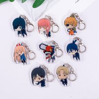1/8Pcs Anime Characters Chainsaw Man Acrylic Car Keychain Accessories Cute Bag Charm Backpack Pendant Key Ring Gifts For Friends