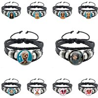 Horror Game Mouthwashing Anya Jimmy Cabochon Leather Bracelets Multilayer Braided Bracelets Bangles Handmade Jewelry Gifts