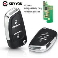 KEYYOU ASK FSK Modified Remote Car Key For Peugeot 207 307 407 208 308 408 607 Partner CE0523 Ce0536 433Mhz ID46 2/3 Buttons