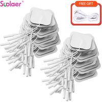 Reusable Tens Electrodes Pads with Wire for EMS Muscle Electrostimulator Body Massager Non-woven Fabric Self Adhesive Tens Patch