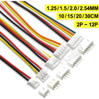 5 jeux de connecteurs de câble JST XH2.54 XH ZH PH 1.25mm 1.5mm 2.0mm 2.54mm, 2 3 4 5 6 7 8 9 10 12 broches, prise mâle et femelle