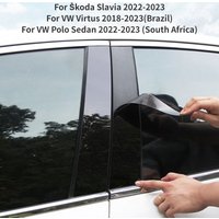 8Pcs/Set Car Door Window Pillar Post Cover Trim Stickers Accessories for Volkswagen Virtus 2018-2023 for Škoda Slavia 2022-2023
