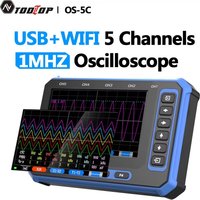 TOOLTOP 5 Kanäle Digitales Oszilloskop USB + WiFi Tragbares Oszilloskop 3 Msps Abtastrate 4,3 Zoll Android PC Oszilloskop