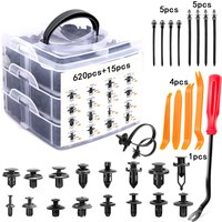 620Pcs Car Fastener Clips Mixed Car Fasteners Door Trim Panel Auto Bumper Rivet Retainer Push Engine Cover Fender Clip