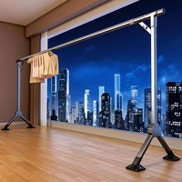 Foldable Floor Standing Clothes Drying Rack Baby Clothes Hanger Dormitory Laundry Pole Balcony Clothesline Storage Organizer