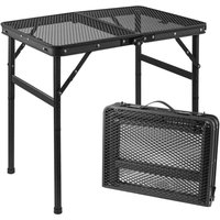Portable Folding Picnic Table with Rust-Resistant Mesh, Adjustable Height, and Anti-Slip Features for Outdoor and BBQ Use
