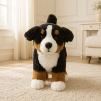 Bernese Mountain Dog Plush Toy 9.8 Inch Super Realistic Dog Doll Comforting Companion Doll Children's Birthday Gift Pet Dog Shap