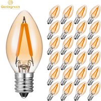 E12 E14 1W Chandelier Candle Light Bulbs Low Wattage C7 Dimmable Amber Glass Edison Small Lamp Bulb For Party Patio Indoor Decor